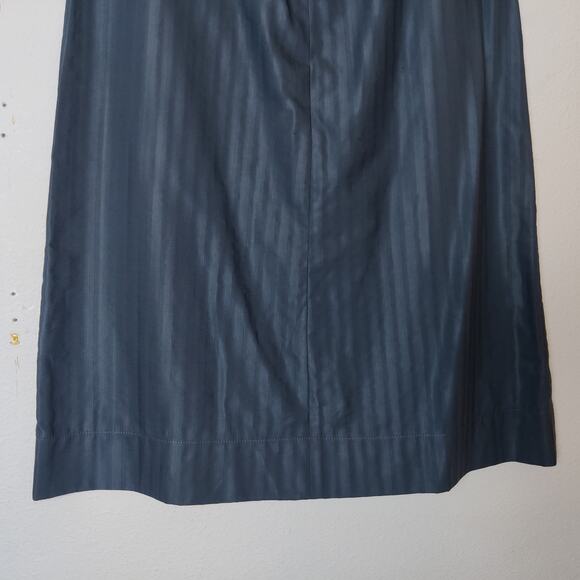 Ewanika Toronto Canada Gray Striped Lagenlook A-Line Midi Skirt Small Minimalist - Picture 4 of 11